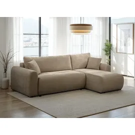 OTTO home Ecksofa OTTO HOME "JONAA L-Form, 241cm - OTTO. Verlässliche Qualität.", beige, B:241cm H:79cm T:52cm, Sofas, Ecksofa, Schlaffunktion(133/200), Bettkasten, Cord, Struktur, Unser Tiefpreis, Topseller