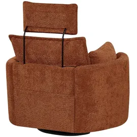 Uno Relaxsessel Julian Kunstleder 96 x 99 x 88 cm Braun elektrisch, drehbar
