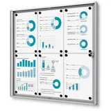Showdown® Displays Schaukasten Economy XS B1 silber 6x DIN A4 71,1 x 2,6 x 65,5 cm, 1 St.