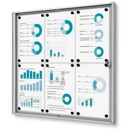 Showdown® Displays Schaukasten Economy XS B1 silber 6x DIN A4 71,1 x 2,6 x 65,5 cm, 1 St.