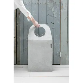 Brabantia - - Quick-Drop-Öffnung - Robuste Textilsack - Platzsparend - Der Deckel lässt sich zu Griffen ausklappen - Einfache Entleerung - Grau - 55 L- 29.5 x 54.0 x 50.5 cm