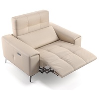 Sofanella 2-Sitzer Sofanella SALENTO Leder Relaxsofa 2-Sitzer Ledergarnitur in Creme