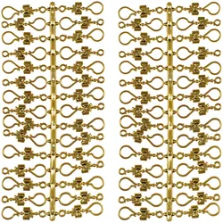 60 Stück Weihnachtskugeln Haken `Goldene Schleife` Aufhänger