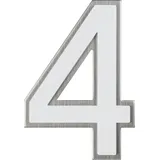 Alpertec Hausnummer 4 Nachtleuchtend Weiß