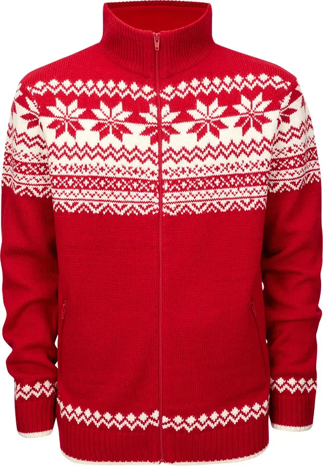 Brandit Norwegian, cardigan - Rouge/Blanc - XL