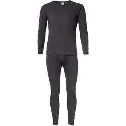 Thermounterwäsche Herren Set | Unterhemd + Unterhose | Innenfleece | Anthrazit M