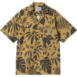 Carhartt WIP S/S Woodblock Shirt Herren Woodblock Print Bourbon - Braun / S