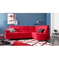 Ecksofa SIT & MORE "Cardoso L-Form" Sofas Gr. B/H/T: 250cm x 90cm x 175cm, Flachgewebe, Ottomane rechts, keine Funktion, rot mit Federkern, wahlweise Bettfunktion und Schubkasten