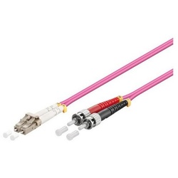 VARIA LWL-Kabel, 7.5 m, Duplex OM4 (Multimode, 50/125) LC/ST Glasfaserkabel, ST Duplex, (750,00 cm) lila