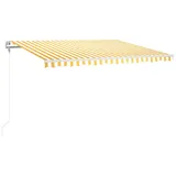 vidaXL Automatische Markise Mit LED Windsensor 400x300 cm Gelb,Weiß