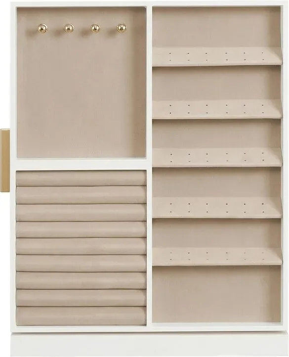 Ochama Schmuckkasten mit 7 Schubladen, drehbarer Schmuckorganizer, Glasfenster, Geschenkidee, weiß