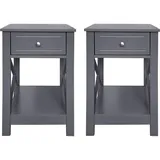 Hti-Living Nachtschrank Hayet 40 x 35 x 60 cm Grau