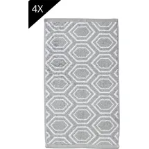 Done. Ethno Handtuchset 30 x 50 cm grau|silberfarben 4 St.