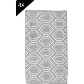 Done. Ethno Handtuchset 30 x 50 cm grau|silberfarben 4 St.