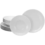 CreaTable Tafelservice Valencia, Weiß, Keramik, 12-teilig, Essen & Trinken, Geschirr, Geschirr-Sets, Tafelservice