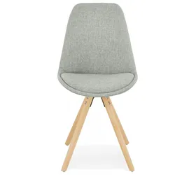 Skandinavischer Stuhl HIPHOP  Stuhl im skandinavischen Stil aus grauem Stoff mit Beinen aus Naturholz  56x48x82 cm  Kadima Design