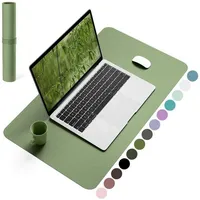LuxusKollektion Schreibtischunterlage Schreibtischunterlage Mauspad Leder Wildleder Laptop Olivgrün 60*35cm grün