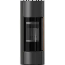 Kratki ERIK Ø150 Stahl Schwarz/Abdeckplatte Jatoba Holz