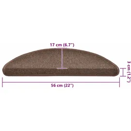vidaXL Stufenmatten 30 Stk. 56x17x3 cm Kaffeebraun Halbrund
