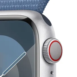 Apple Watch Series 9 GPS + Cellular 41 mm Aluminiumgehäuse silber, Sport Loop winterblau One Size