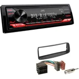 JVC KD-X282DBT 1-DIN Digital Autoradio DAB+ Bluetooth USB Einbauset passend für Peugeot 206 206CC 1998-2007 schwarz