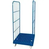Rollplatte, Kunststoff, mit 2 Seitengittern, Höhe 1650 mm, enzianblau RAL 5010