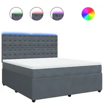 vidaXL Boxspringbett 180 x 200 cm Dunkelgrau
