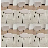 LuxusKollektion Esszimmerstuhl Esszimmerstuhl 6er Set Stapelbar Küchenstuhl Metallbeine Khaki 6er-Set grün