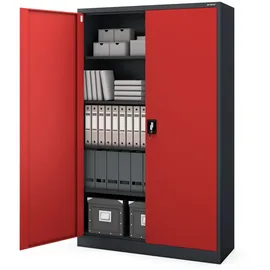 Jan Nowak Jan II Aktenschrank 185 x 115 x 40 cm Anthrazit-Rot
