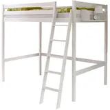 TICAA Hochbett Matthias 140 x 200 cm Kiefer massiv weiß