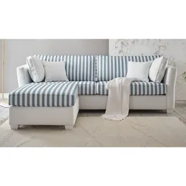 furn.design Couch 3-Sitzer Creme/Blau