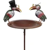 Moritz Vogeltränke Garten Raben 29 x 110 x 22,5 cm Gartenstecker Gartendeko Gartenfigur Tierfigur Deko