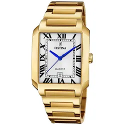 Festina F20678/1 Herrenuhr Quarz Rechteckig Goldfarben