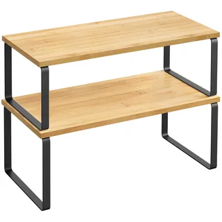 Songmics Gewürzregal, 4er Set tintenschwarz-naturbeige