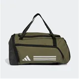 Adidas Unisex Essentials 3-Stripes Duffel Bag, Olive strata/White, S