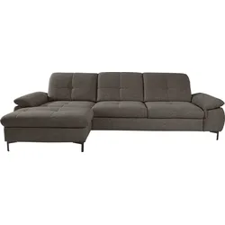 Ecksofa ALINA "Melina", braun (braun tta 14), B:274cm H:100cm T:203cm, Struktur TTA (100% Polyester), Sofas, In 2 Breiten, Wahlweise mit und ohne Bettfunktion