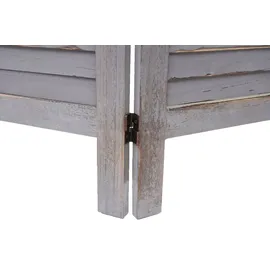 Mendler Paravent HWC-G30, Trennwand Sichtschutz Raumteiler, Shabby-Look 170x162cm ~ grau