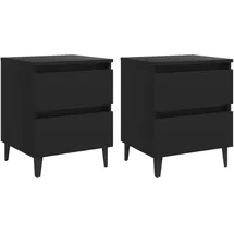 vidaXL Nachtschrank 2 Stk. 40 x 35 x 50 cm Schwarz
