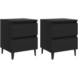 vidaXL Nachtschrank 2 Stk. 40 x 35 x 50 cm Schwarz