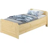 Erst-Holz Seniorenbett 100 x 220 Überlänge Kiefer Massiv mit Rollrost Modell 42