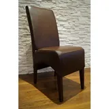 Dunkelbraunes Esszimmerstühle Stuhl glanz Echtes Leder stühle Lederstühle