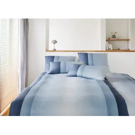 ELEGANTE Bettwäsche Silhouette stahlblue 135x200 cm + 80x80 cm - blau