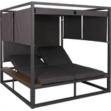 MCW Aluminium Lounge-Gartenliege MCW-M63b, XL Sonnenliege Bali-Liege Daybed, 10cm-Polster ~ dunkelgrau Polster dunkelgrau