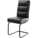 DeLife Freischwinger Pela-Flex Echt-Leder Schwarz Freischwinger rund Schwarz Taschenfederkern