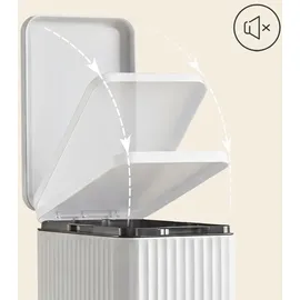 Songmics Mülleimer Küche 50 l Weiß