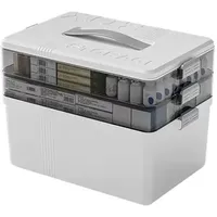 RZXBB Medizinbox Medikamenten Aufbewahrung, 3 Etagen Hausapotheke Box mit Henkel, Apothekenbox Apothekerschrank Organizer, Medikamentenbox Medizinkoffer für Arzneimittel für zu Hause