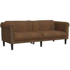 vidaXL 3-Sitzer Sofa Braun Kunstleder Wildleder-Optik