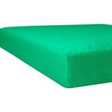 Kneer Spannbettlaken Flausch-Frottee, Kneer, Frottee, Gummizug: rundum, (1 Stück), flauschig grün 120-130 cm x 200 cm