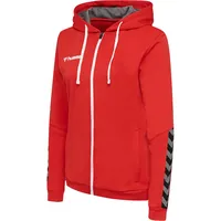 hummel Authentic Poly Zip Hoodie Woman, True Red XS