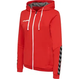 hummel Authentic Poly Zip Hoodie Woman, True Red XS